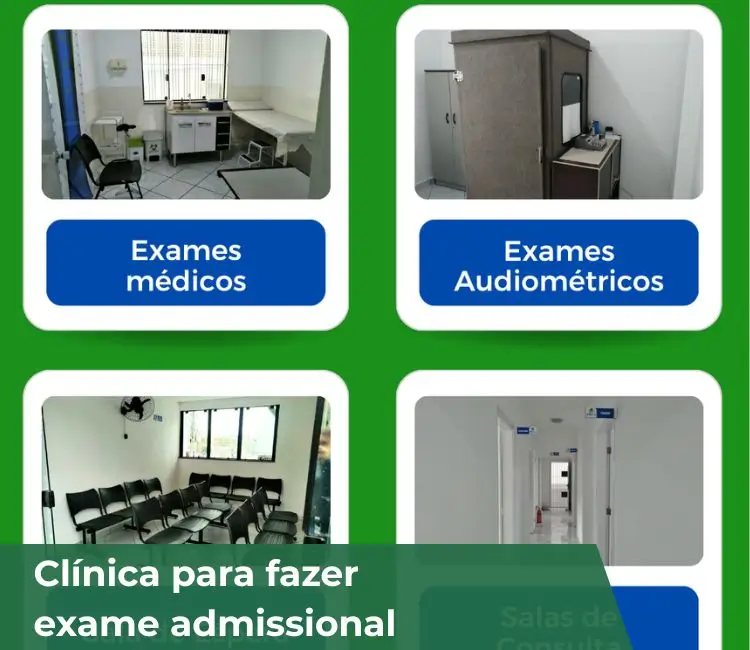 Clínica para fazer exame admissional